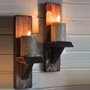 Hanah Home Raf248 Estantería de Pared de Madera de Abeto, Nogal (2 piezas)
